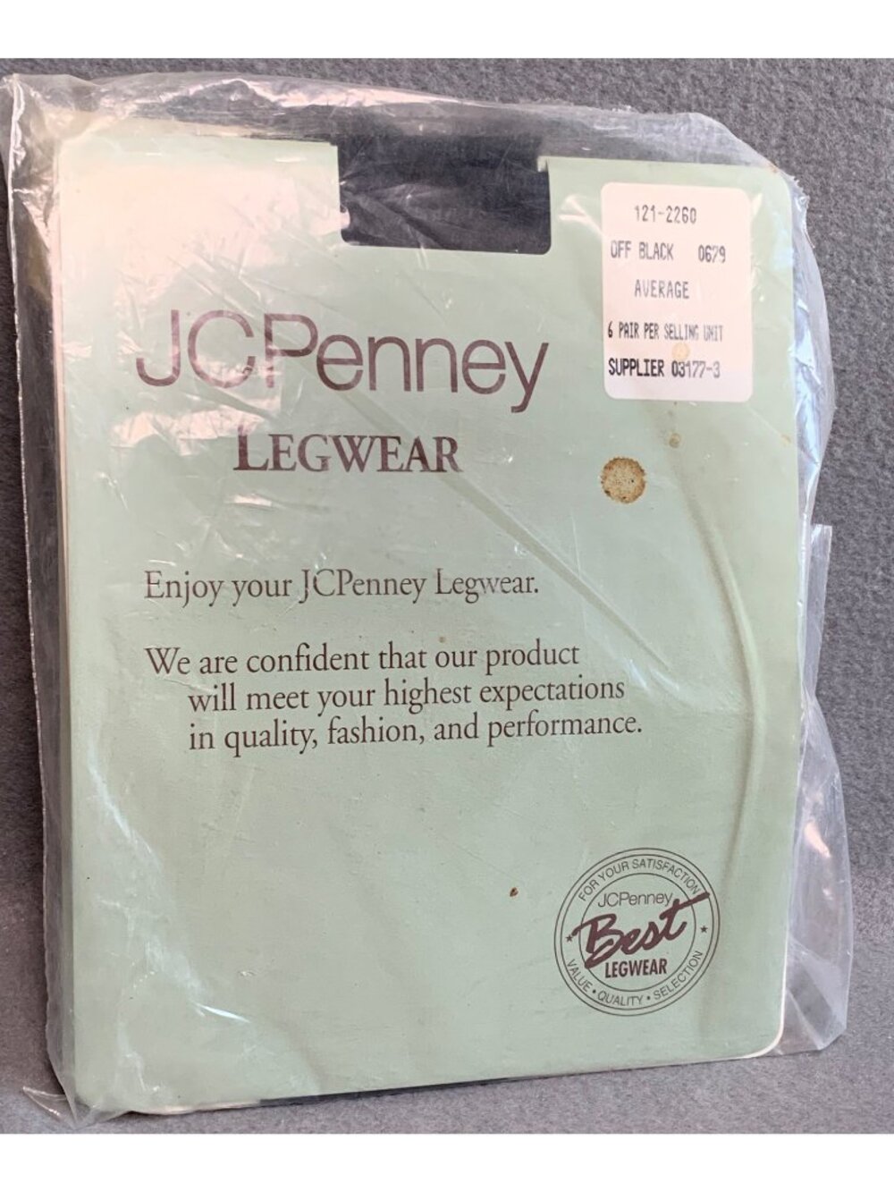 JCPenney Legwear Black Stockings 6 Pair Pack Seamless Nylon Average Size Durable